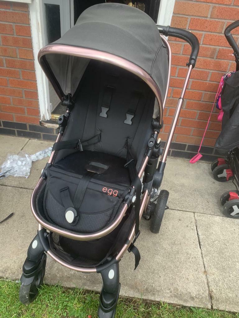 egg rose gold pram